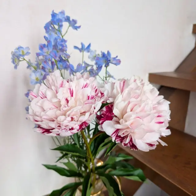 LINE会員のK様からシャクヤクとデルフィニウムの素敵なお写真をいただきました💐
投稿ありがとうございます！

#花たろうフォトコン 
#花のある暮らし 
#花たろう 
#花たろう本店 
#花たろう浦和コルソ店