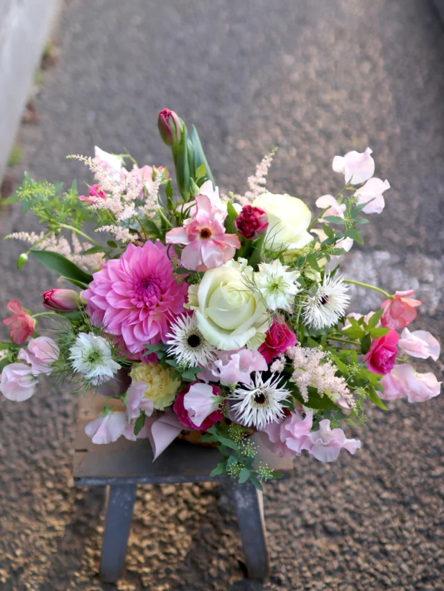 賑やかな春のアレンジメント🌷
自由にのびのびとしたお花を見ていると心躍りますね‧º·˚　

#春
#flower
#フラワーアレンジメント
#花たろう
#浦和花たろう